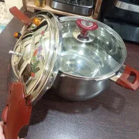 زودپز ۷ لیتری دسینی دارای درب شیشه و توری بخارپز