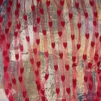 ۲عددپرده ریسه ایی ،قرمز و سفید