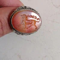انگشتر عقیق یمن با رکاب ورشو دست ساز کهنه