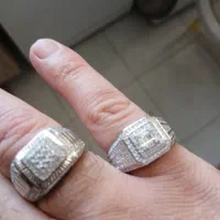 یکعدد انگشتر نقره باروکش طلا سفید عیار ۹۲۵ نو|جواهرات|سمنان, |دیوار