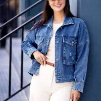 کت جین دو جیب بزرگ