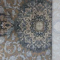 فرش ۹ متری نو آکبند طوسی طلایی مشکی شیک