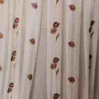 پرده حریر گل دار با آستر