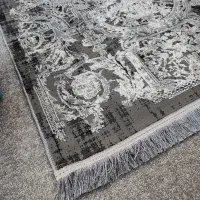 فرش درجه۱ کاشان نقرهای مشکی مناسب آشپزخانه|فرش|تهران, بازار|دیوار