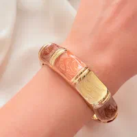 بنگل ساده میناکاری قهوه ای
