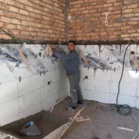 کاشیکاری سرامیک کف دیوار چینی وسیمانکاری|خدمات پیشه و مهارت|تاکستان, |دیوار