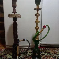 دوعدد قلیان برنز و چوبی