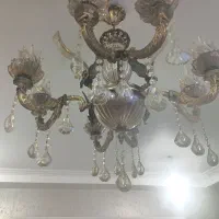 فروش لوستر برنجی همراه با چراغ