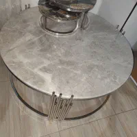 جلو مبلی سنگ سازه فلزی رنگ سیلور