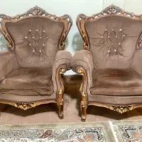 فروش مبل 9 نفره چوب جنس گردو به همراه میز جلو مبلی|مبلمان خانگی و میز عسلی|ری, شهرری|دیوار