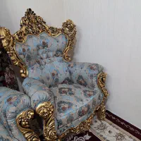 مبل سلطنتی ۹ نفره . مبل استیل چوب راش.