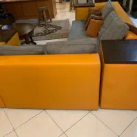 راحتی ۵ نفره L به همراه میز بار مخفی و دو باکس|مبلمان خانگی و میز عسلی|تهران, سوهانک|دیوار