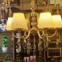 لوستر ۴ شاخه ملیکا حباب خارجی طلایی و نقره ای|لوستر و چراغ آویز|اراک, |دیوار