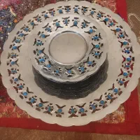 قاب قدح شیرینی خوری با شش تا پیش دستی|کلکسیون اشیاء عتیقه|لاهیجان, جمهوری|دیوار