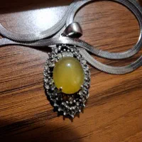 گردنبند نقره925عقیق زرد