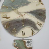 ساعت و جاکلیدی چوب و رزین در طرح های خاص وزیبا|ساعت دیواری و تزئینی|قیدار, |دیوار