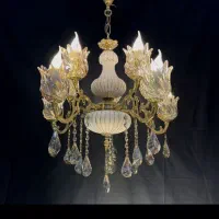 لوستراسکای سرامیکی راه راه برنجی۴+۴سرپیچ9df46برنج