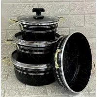 قابلمه تفلون 7پارچه طرح کف زنبوری و طرح ماربل|ظروف پختوپز|سبزوار, فیاض|دیوار