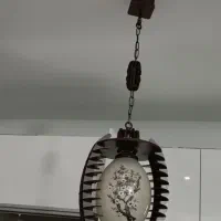 لوستر سقفی ال ای دی کنترل دار و لوستر چوبی حبابی|لوستر و چراغ آویز|قدس, شهرک فرزان|دیوار