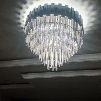 لوستر کاردی آینه ای مشکی و برفی|لوستر و چراغ آویز|کرج, عظیمیه|دیوار