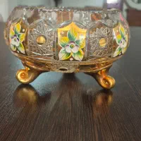 کریستال آجیل خوری طلاکوب مارک بوهمیا اصل