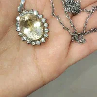گردنبند نقره با سنگ سیترین