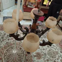 یک جفت لوستر ۶شاخه  چوبی|لوستر و چراغ آویز|تهران, خواجه نظام الملک|دیوار