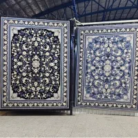 فرش گل افشان سورمه ای/۱۲۰۰شانه نخ ترک کد۵۰۰۵