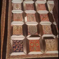 فرشینه چرم طبیعی پوست گاو و فرش ماشینی