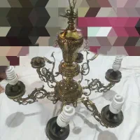 لوستر۶شعله برنجی قدیمی|لوستر و چراغ آویز|تهران, افسریه جنوبی|دیوار