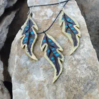 ست گوشواره و گردنبند چوبی