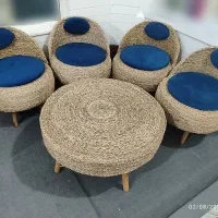 ست میز و صندلی حصیری ۴ نفره