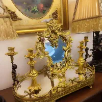 آینه شمعدان تمام برنز اصل موم‌ریز سنگین