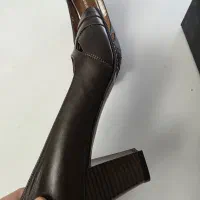 کفش چرم قهوه ای سایز ۳۹