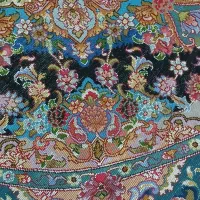 فرش دست بافت ۸۰٪ابریشم چله ابریشم طرح سالاری