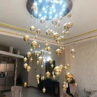لوستر مدرن توپک طلائی|لوستر و چراغ آویز|تهران, صادقیه|دیوار