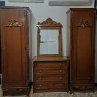 ست تمام چوب کمد و دراور