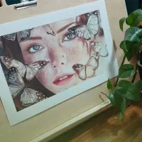 نقاشی پرتره و چشم هدیه ای به یاد ماندنی و خاص|تابلو، نقاشی، عکس|دوگنبدان, |دیوار