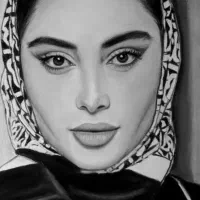 طراحی چهره سیاه قلم هدیه ای ماندگار روز زن