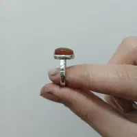 انگشتر نقره سنگ عقیق سرخ