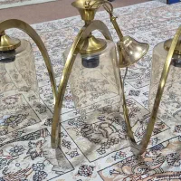 لوستر سه شعله طلایی مدل فنری کارکرده