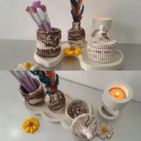 ترکیب سنگ و شمع|صنایع دستی و سایر لوازم تزئینی|اشتهارد, |دیوار