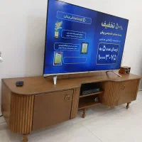 میزتلویزیون رنگ فندوقی خوب جنس چوب