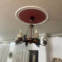 لوستر ۶ شاخه چوب و فلز