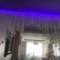 سه عدد لوستر رنگی رنگی و یک عدد پرده کریستال|لوستر و چراغ آویز|تهران, مجیدآباد|دیوار