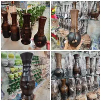 گلدان طرح چوب سفالی سفال پامپاس گندم بامبو کوزه