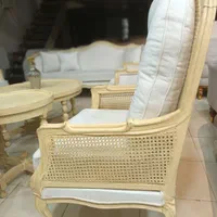 مبل کوئین فرانسوی حصیری|مبلمان خانگی و میز عسلی|رشت, خمیران زاهدان|دیوار