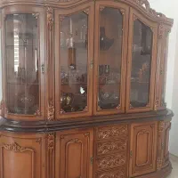 ویترین بزرگ ترکیب چوب راش و گردو