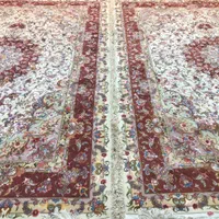جفت۹متری نقشه علیا،گل ابریشم رج۴۰ و رج۳۰تبریز بافت|فرش|تبریز, |دیوار