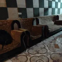 مبل هفت نفره همراه با میز عسلی|مبلمان خانگی و میز عسلی|گرمی, |دیوار